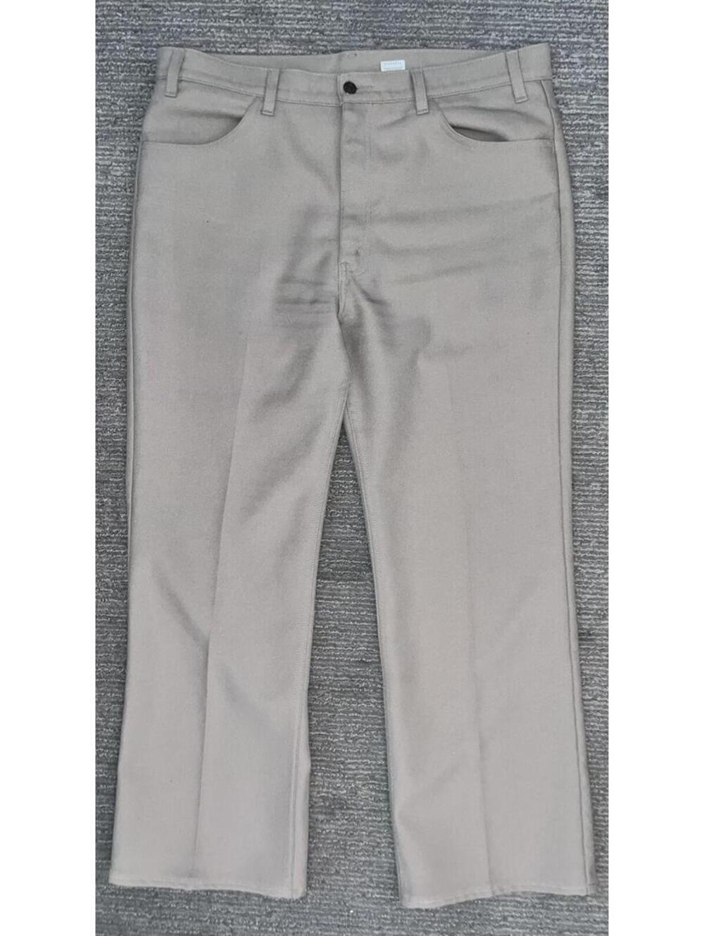 Vtg Levis Pants Mens 40X30 Beige Dacron Polyester Trousers Retro Cowboy Western